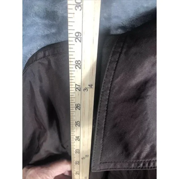 Daisy Fuentes 2 Button Woman’s Belted Wind Breaker Jacket Large Brown - Picture 8 of 13